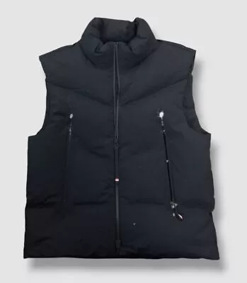 $1496 Moncler Men's Black Grenoble Lengau Down Quilted Puffer Vest Jacket Size 2 • $418.78