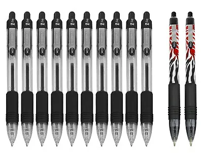 Zebra Z-Grip Retractable Ballpoint Pen - Black Ink - Pack Of 10 + 2 Red Flame • £6.99