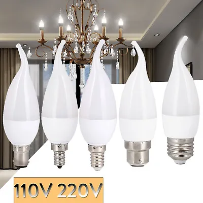 LED Candlebra Light Bulbs 3W E12 E14 B22 E26 E27 Flame Candle SMD 110V 220V Lamp • $1.37