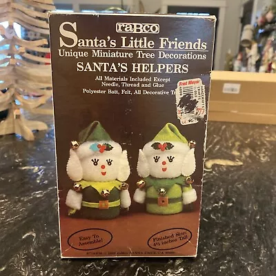 Vintage RaBco Santa’s Little Helpers Friends Elves Christmas Ornament Kit 1982 • $28