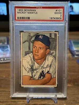 1952 Bowman #101 Mickey Mantle PSA 2 • $2250