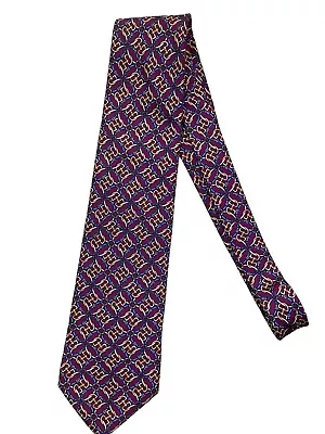 Brooks Brothers Makers All Silk Maroon Burgundy Chain Link Tie Necktie • $12