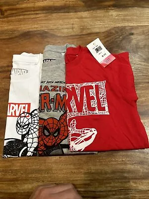 Childrens Pack Of 3 Marvel Spiderman T Shirts. Age 9-11 Yrs No Packaging • £10