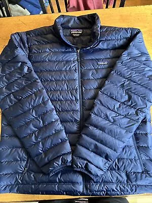 Patagonia Puffer Goose Down Sweater Jacket Full Zip Blue Men's 2XL • $119.99