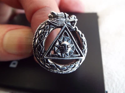 £33 • Buy 925 Sterling Silver. Ouroboros Dragon Masonic? Ring Illuminati Ring. 10.4g SizeX