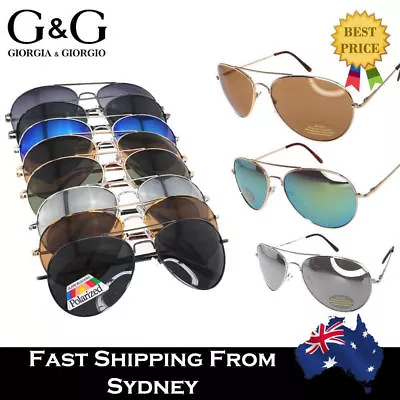 Hot Aviator Big Round Police Mens Womens Sunglasses  Polarized Optional • $19.99