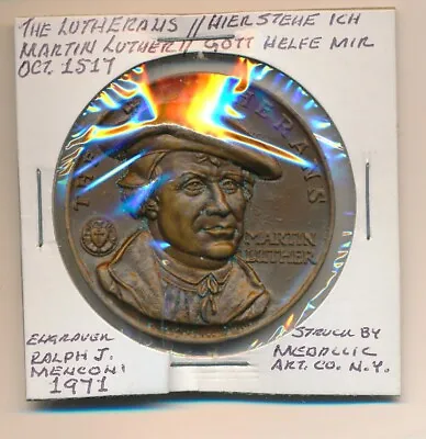 1971 - Lutherans Martin Luther 1.75  Bronze Medallion- Medallic Art - #7963 • $13