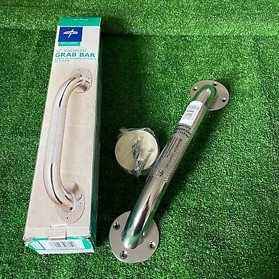 Medline 12  Chrome Knurled Bath Grab Bar Bath Handle For Shower Or Tub NEW • $15