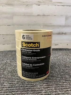 Lot Of 6 Scotch Contractor Grade Masking Tape 0.94 Inches By 60.1 Yards • $19.50