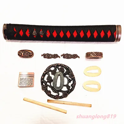 New Tsuka Tsuba Menuki Fuchi Kashira Seppas Habaki F Japanese Sword Katana Parts • $29