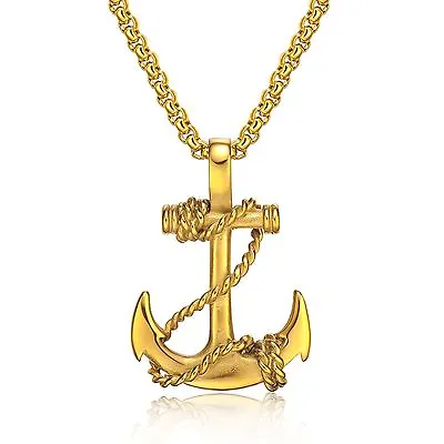22  Mens Stainless Steel 3mm Smooth Box Link Chain Voyage Anchor Necklace #N47 • $14.99