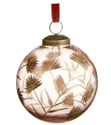 Art Deco Gold Etched Glass Ornament Palm Tree New Years Vintage Antique Paris • $25.01