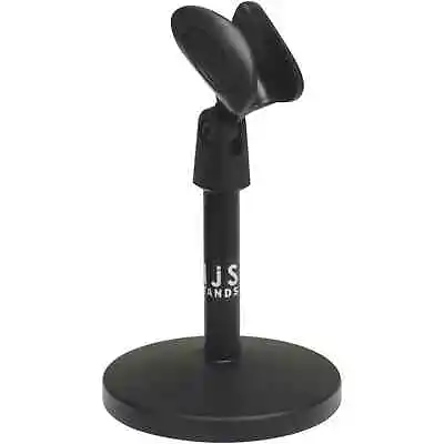 Desktop Microphone Stand Round Base & Clip Vocal Streaming YouTube Recording • £9.79