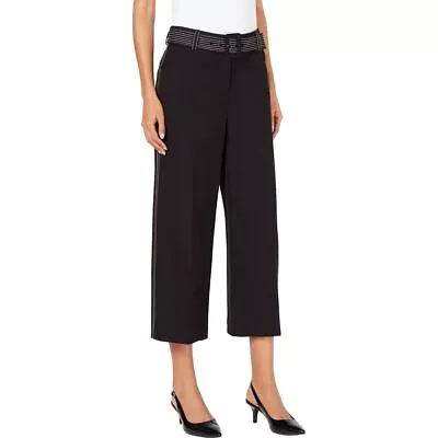 Alfani Pants High Waist White Stitching Black Culottes 8 NEW NWT 388 • $18.62