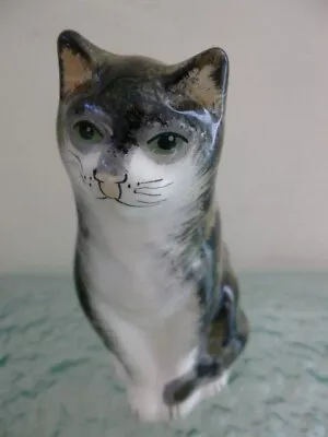 Vintage Handmade Hand Painted Babbacombe Tabby Cat Ornament Figurine • £17.99