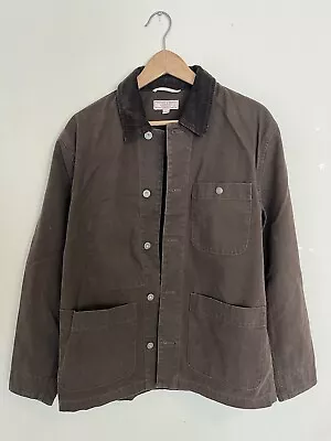 Wallace & Barnes J Crew Chore Jacket Corduroy Collar - Brown - Size M • $89.99