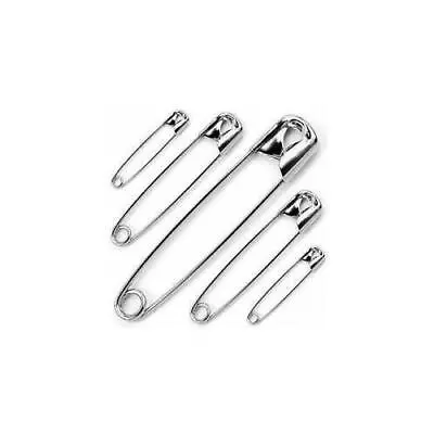 50Pc SAFETY PINS Assorted Sizes Small-Large Silver Clothes Textile Hemming Craft • £4.27