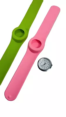 Slap Slide Watch Kids Junior Pop Steinhausen Silicone Watch Pink Green Band • $20.99