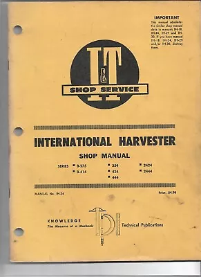 I & T Manual On IH Tractors B275B41435442444424242444. • $15