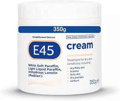 E45 Cream Moisturiser 350G Dry Sensitive Skin Itchy Irritated Red Dermatitis • £11