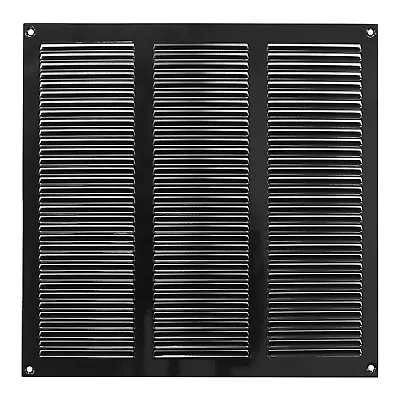 Metal Black Air Vent Grille 300mm X 300mm Fly Screen Flat Louvre Duct Cover • £14.99