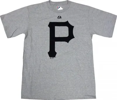 Pittsburgh Pirates Majestic MLB Soft Density Logo Gray T-Shirt • $11.95
