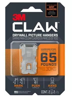 2Pk 3M Claw Picture Hanger Hook For Drywall Holds Up To 30kg • $36.80