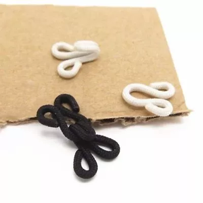 £2.87 • Buy Black White Hot Cotton Covered Fur Hooks And Eyes Fasteners In 3 To 9 Sets