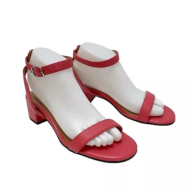 J. Jill Ariane Chunky Low Heel Pink Sandals Womens 9 Ankle Strap Open Toe Spring • $18.99