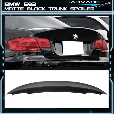 Fits 07-13 BMW E92 3 Series Coupe 2Dr CSL Style Matte Black Trunk Spoiler - ABS • $136.99