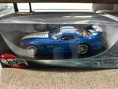 Hot Wheels 100% Dodge Viper GTS R 1:18 Scale Diecast Model 2000 Car Blue New • $50