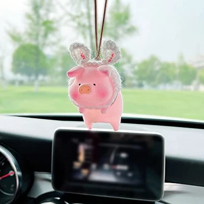 $14.46 • Buy Car Rear View Mirror Pendant,Cute Swing Lucky Pig Piggy Hanging Ornament Auto...