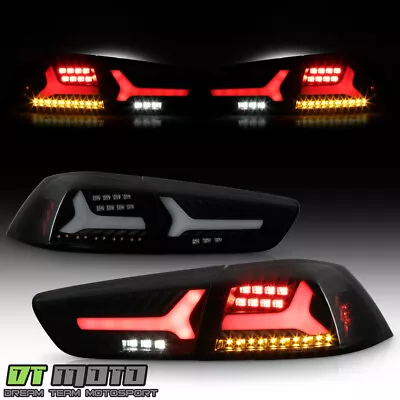 2008-2017 Mitsubishi Lancer 08-15 EVO X Black Smoked LED Tube Tail Lights Lamps • $248.99