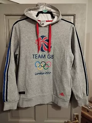 £10.50 • Buy Adidas Olympics Hoodie Pullover Adult Mens Medium Logo Grey Cotton 2012 Team GB