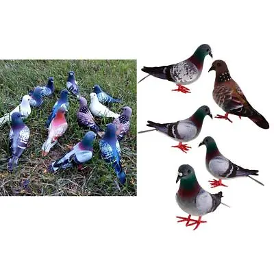 £12.89 • Buy 6x Artificial Doves Feathered Foam Fake Pigeon Birds Model Home Decor Ornaments