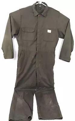 Vtg Jc Penney Big Mac Mens 40R Green Herringbone Coverall Mechanic Jumpsuit • $35