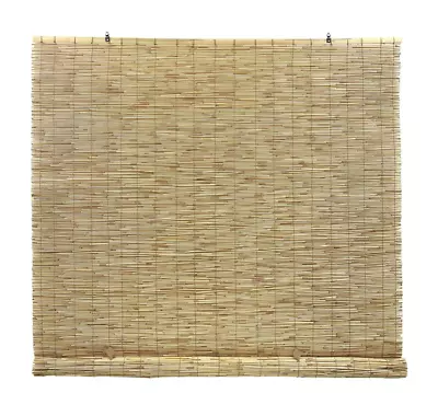 Natural Reed Cordless Manual ROLL UP BLIND Light Filtering Bamboo Patio Shade 72 • $25.99