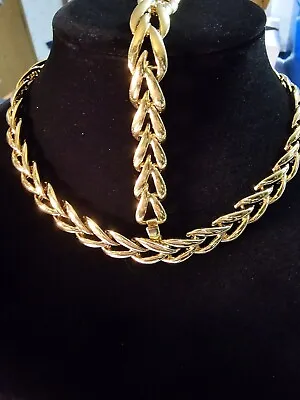 Vintage Gold Tone Necklace With Matching Bracelet By Krementz • $53.10