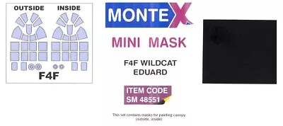 Montex 1/48 GRUMMAN F4F WILDCAT CANOPY PAINT MASK Eduard • $5.99