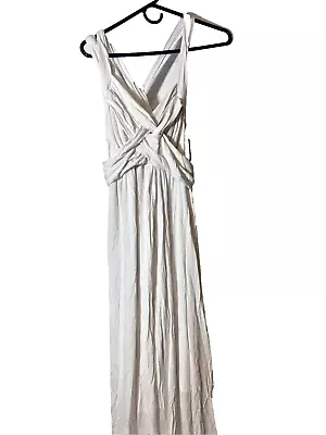 Women's Motherhood Maternity White Layered Maxi Dress Sleeveless Size Small • $22.79