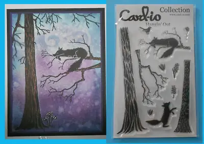 £9.95 • Buy CARD-IO Collection  HANGIN' OUT  CDCCSTHA-01 STAMP SET Fox Tree Trunk Flowers