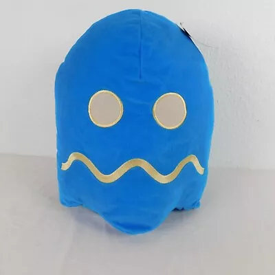 Pac-Man Blue Ghost Inky Plush Soft Stuffed Animal 12  Toy Factory Halloween FLAW • $10