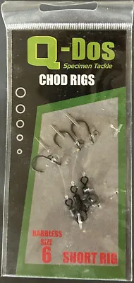 Q-dos Chod Rigs Barbless Size 6 Short Rig • £5