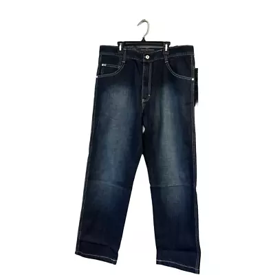 Southpole Men's Vintage 4180 Relaxed Fit Jeans Dark Sand Blue Size 36/34 • $33.74