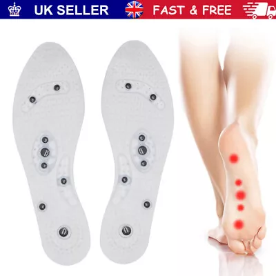 Magnetic Massage Shoe Insoles Acupressure Foot Therapy Health Care Pain Relief • £5.98