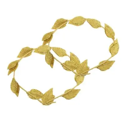 2pcs Roman Greek Goddess Gold Leaf Headband Laurel Wreath Beach Wedding Hair • £6.91