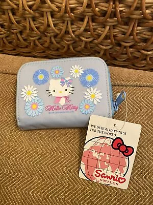 Hello Kitty Sanrio Purse Wallet Flower Blue • $25.15