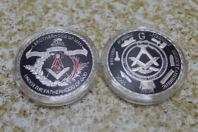 1 Masonic Silver Aloy Token Challenge Coin USA FAST SEE ALL MY MASONIC ITEMS • $5.75