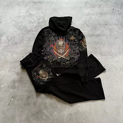 Vintage Y2K Ed Hardy By Christian Audigier Women’s Tracksuit Size L • £160.48