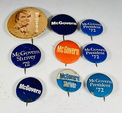 Vintage Campaign Button Lot George McGovern Sargent Shriver 1972 • $20